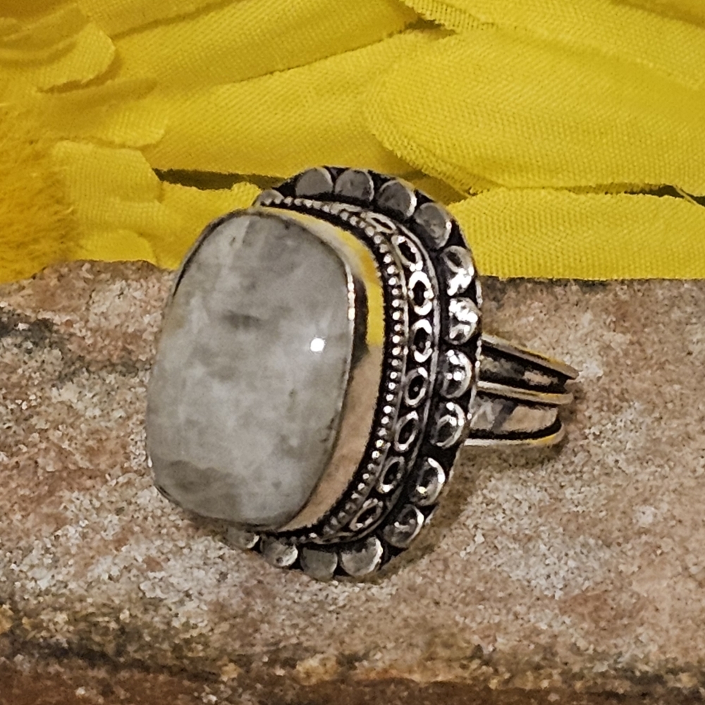 Rainbow Moonstone Ring - Brings balance and harmony